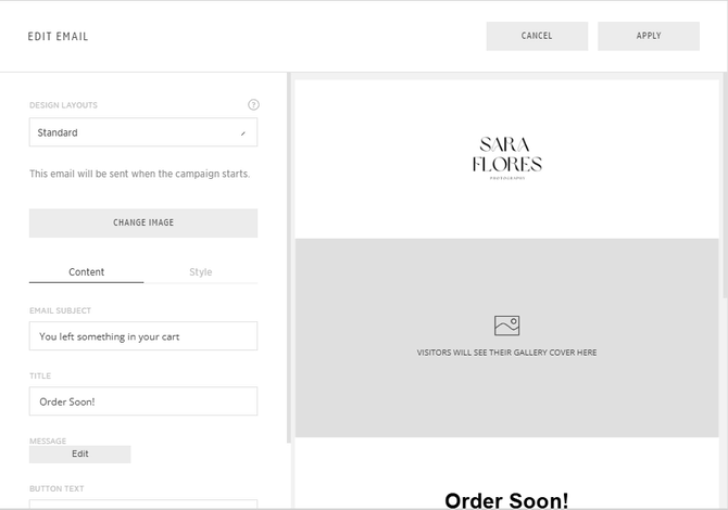 Abandoned cart default - Announcement Email